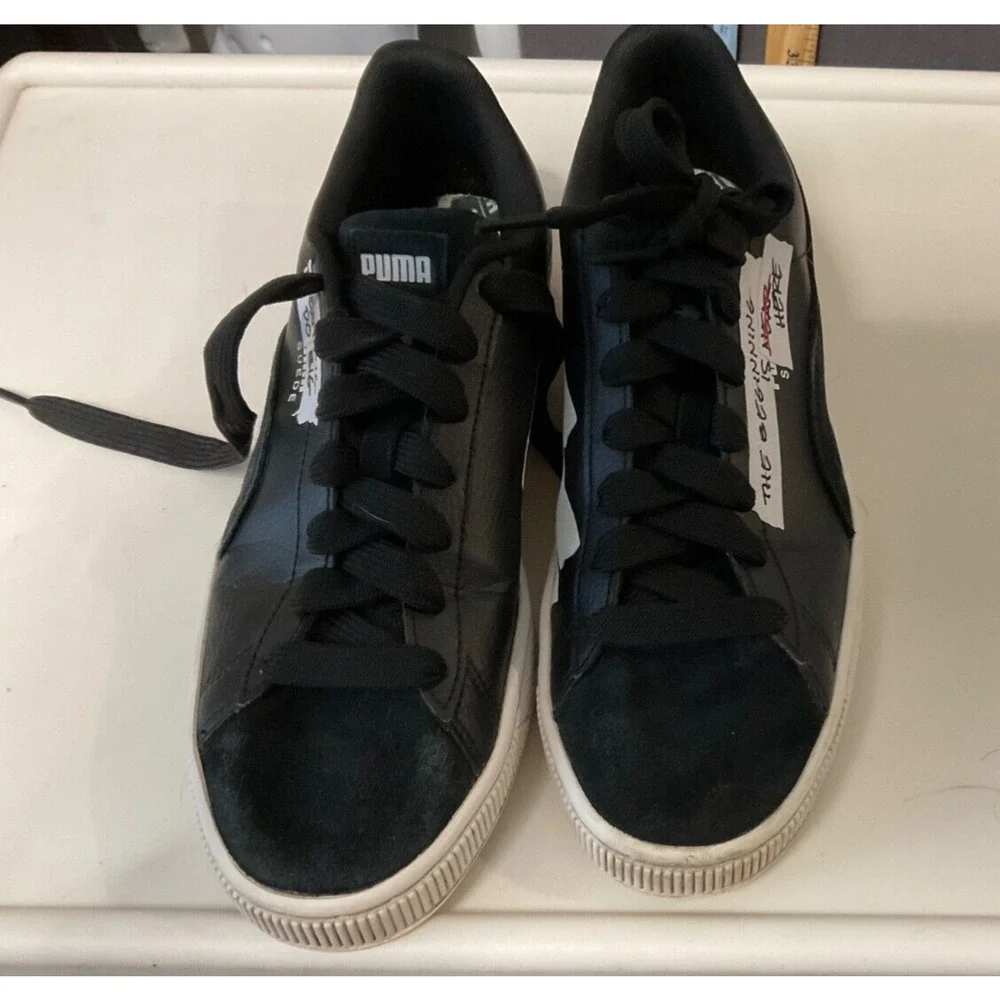 PUMA Men's Black Suede THE BEGINNING IS HERE Sneakers 385507 SZ 9.5 US‎ Athletic